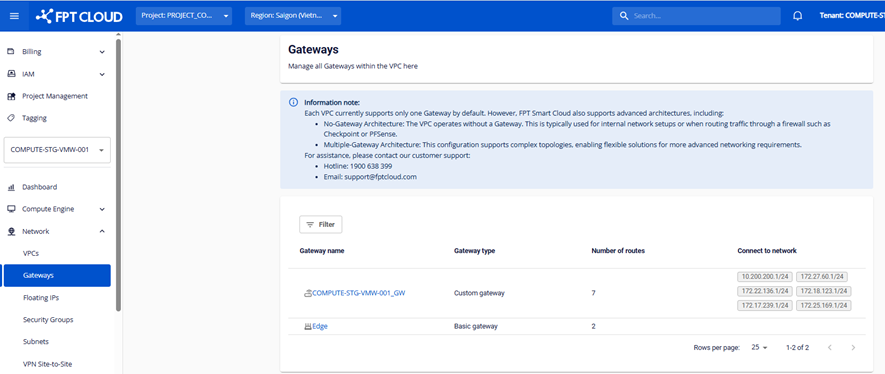 Manage Gateways