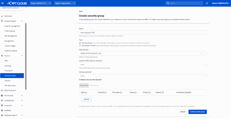 Create Security Group