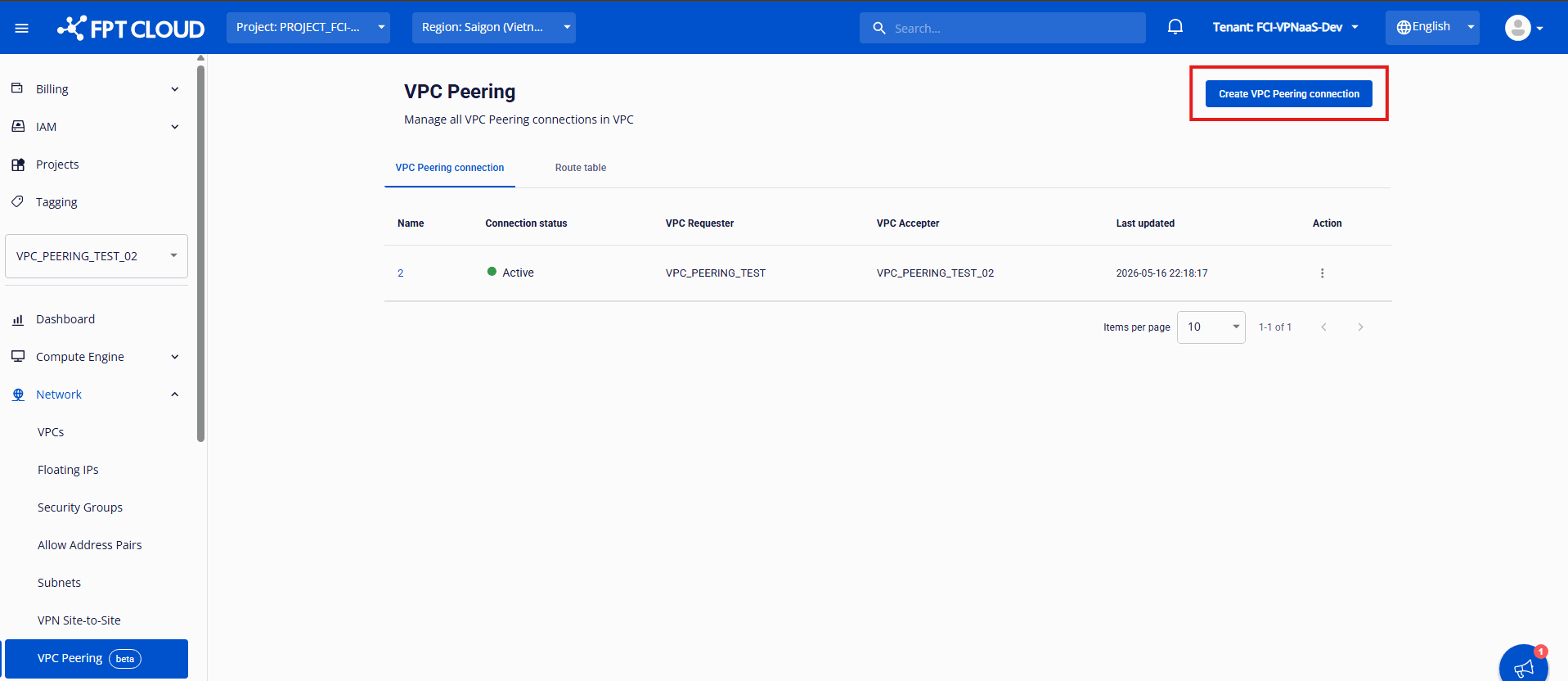Choose to create a VPC Gateway