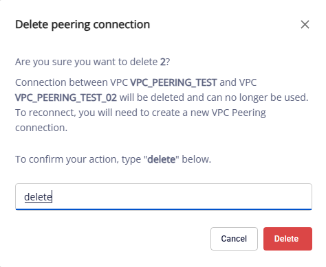 Delete confirmation dialog