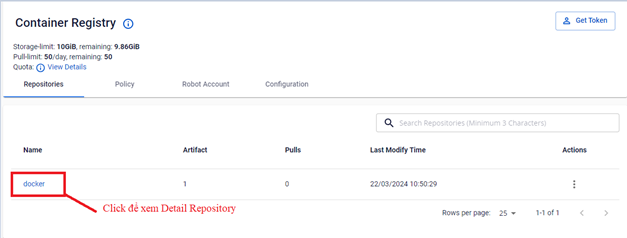 Image list in repository