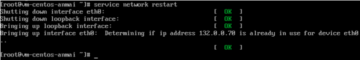 Output of network service restart on CentOS