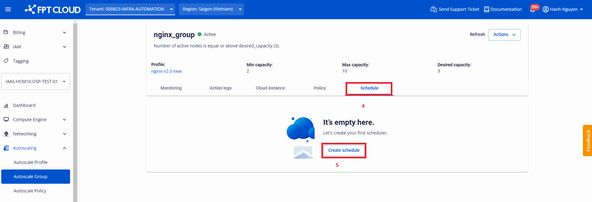 create schedule