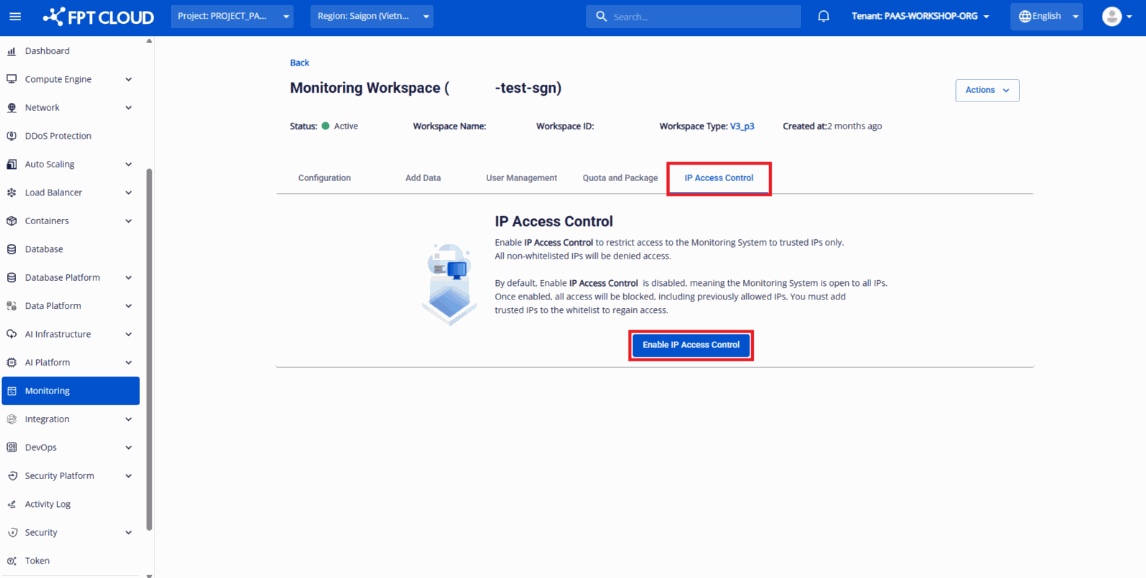 Enable IP Access Control