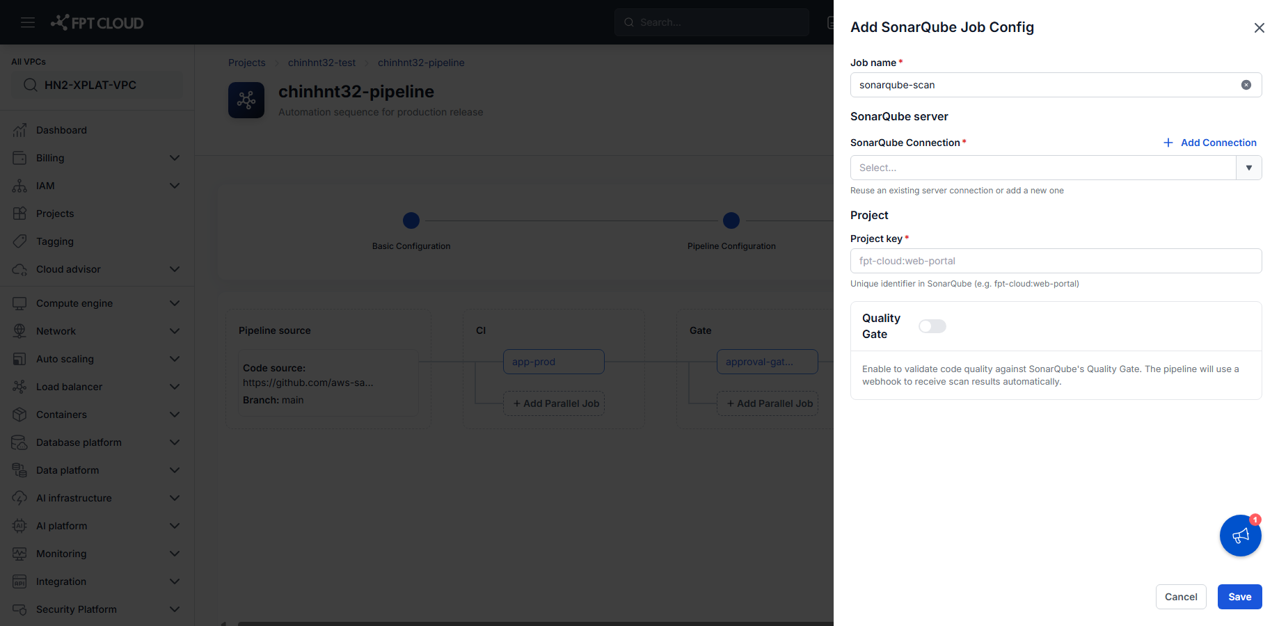 Add SonarQube Job Config