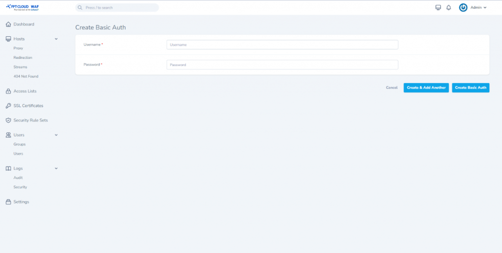 Configure Basic Auth