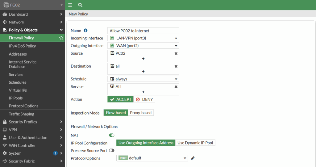 Configure Firewall Policy