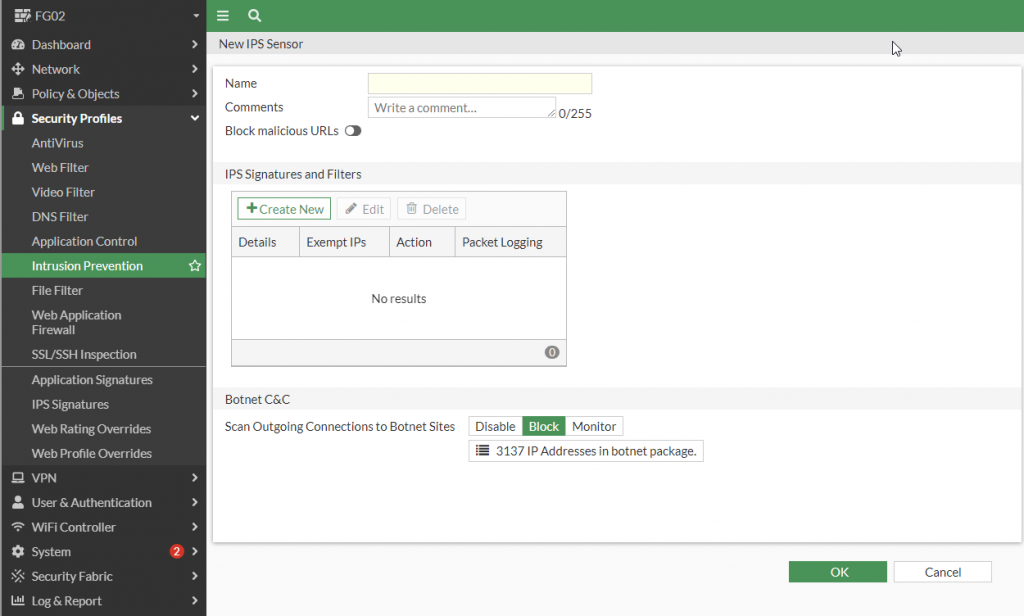 Create IPS profile