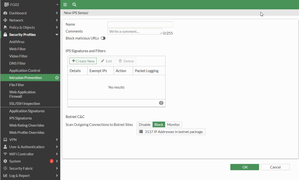 Create IPS profile