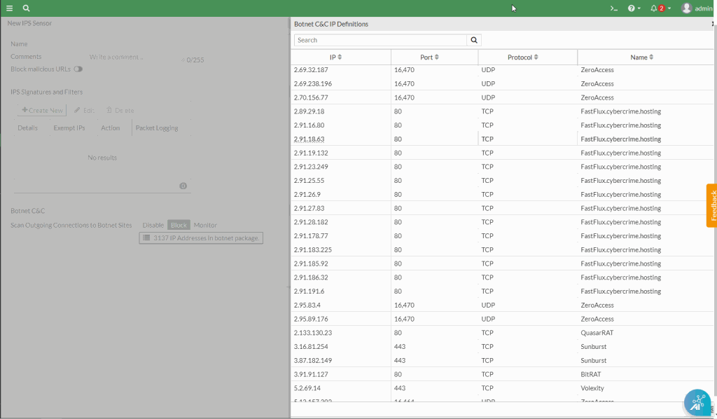 Configure IPS profile