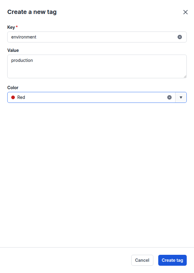 Create a new tag
