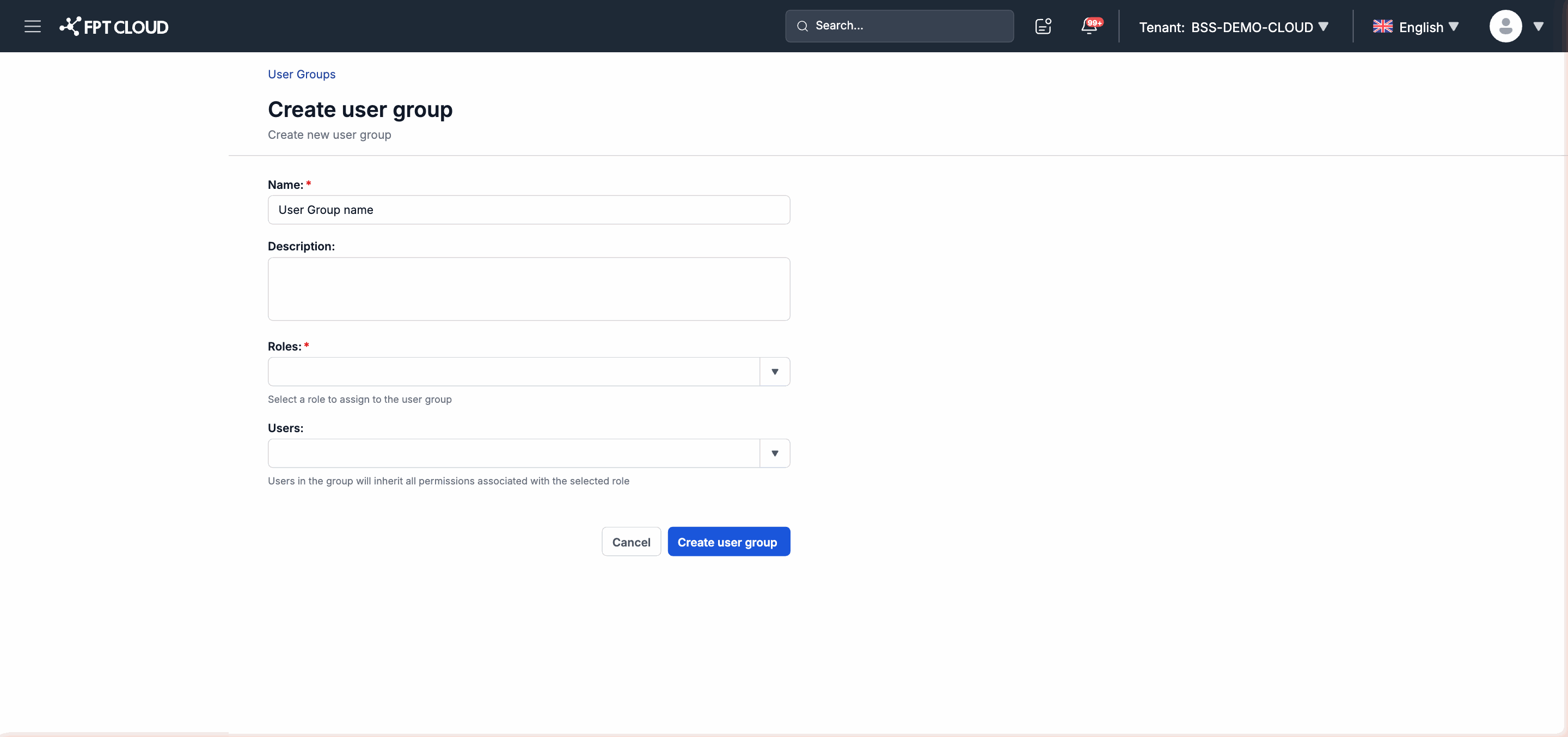 Create User Group Form