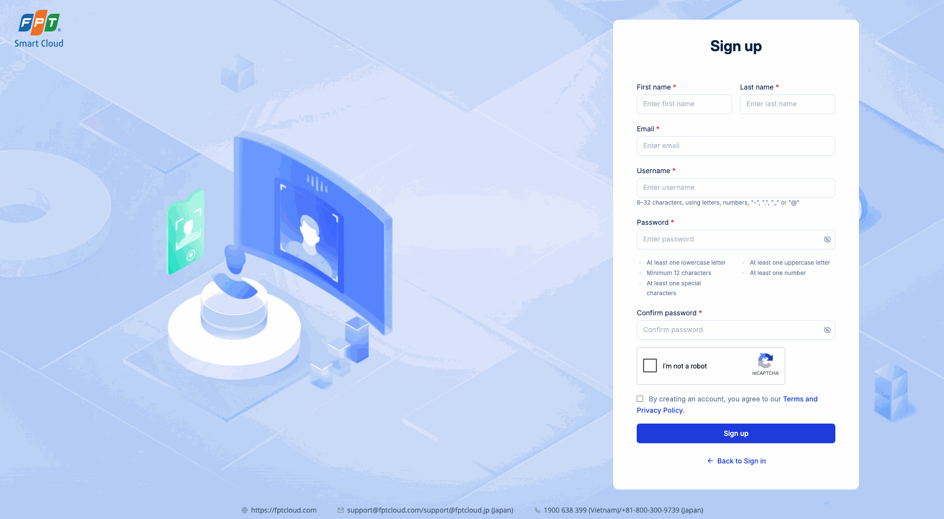 FPT ID Sign up form