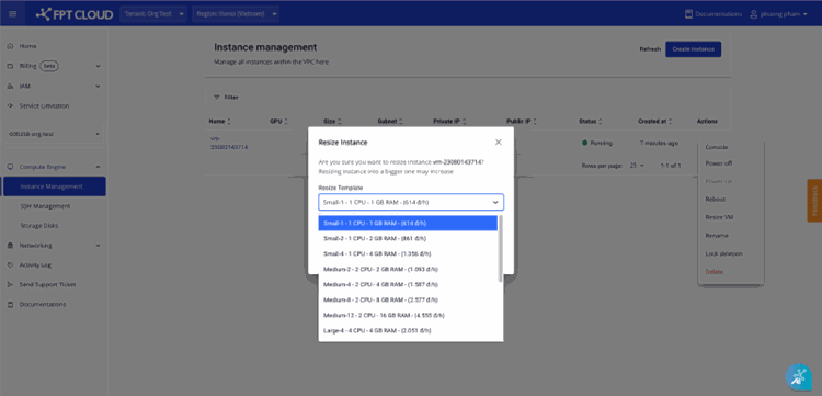 Select new configuration
