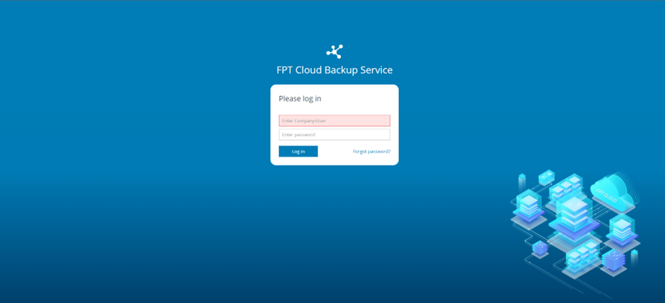 BaaS portal login screen