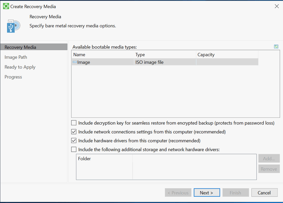 Select network connections and drivers