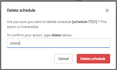 Delete confirmation dialog
