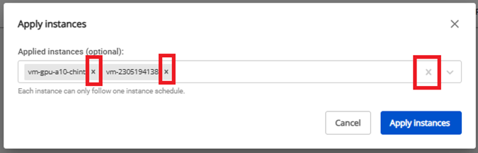 Detach instances interface