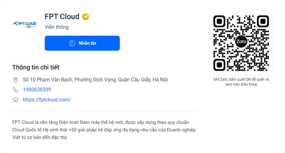 Zalo OA QR code