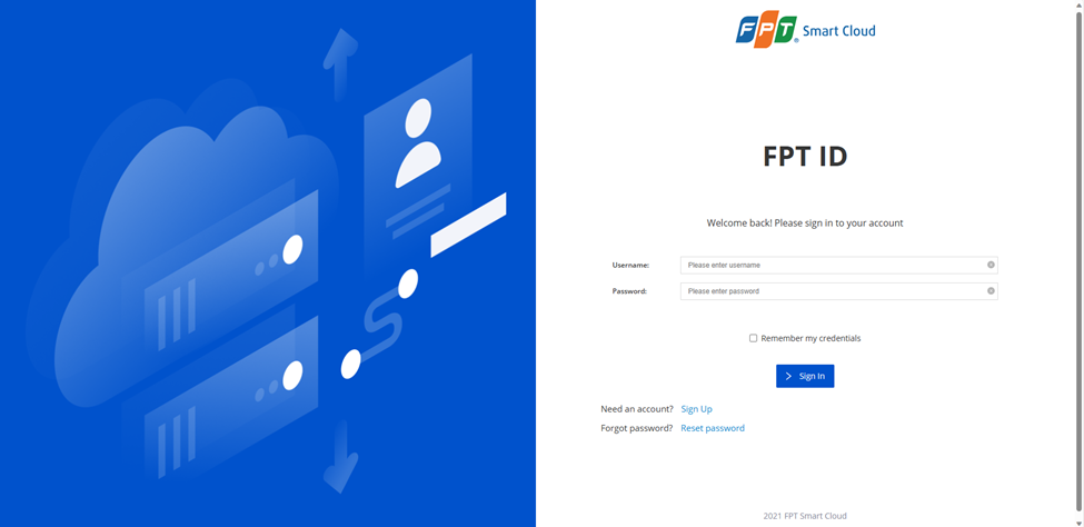 Login page
