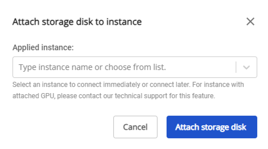 Instance selection dialog for Attach