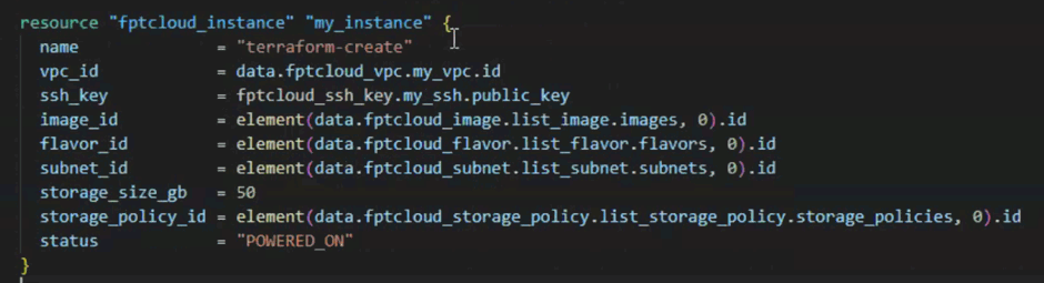 Instance creation script