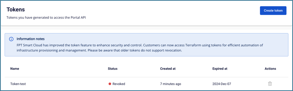 Token revoked