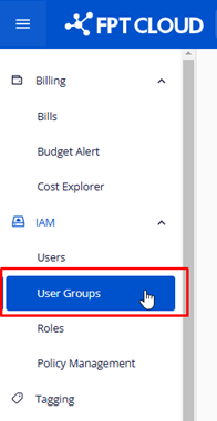 User Groups screen