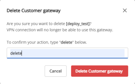 Confirm deletion