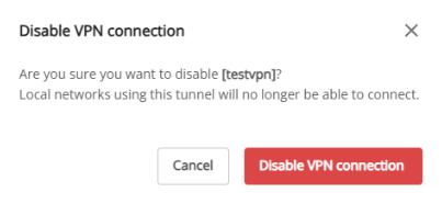 Confirm disable