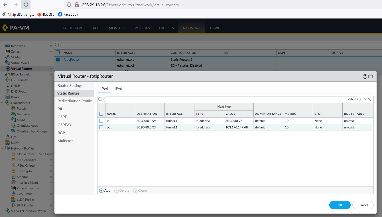 Routing config