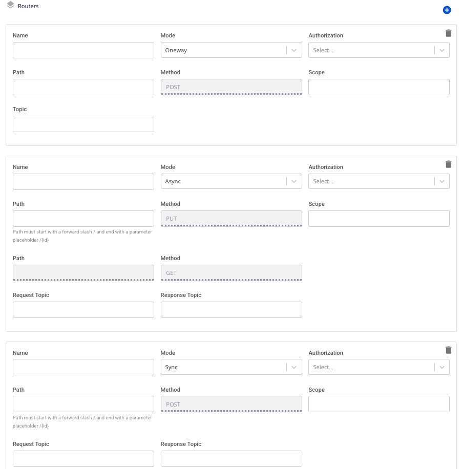 Router configuration form