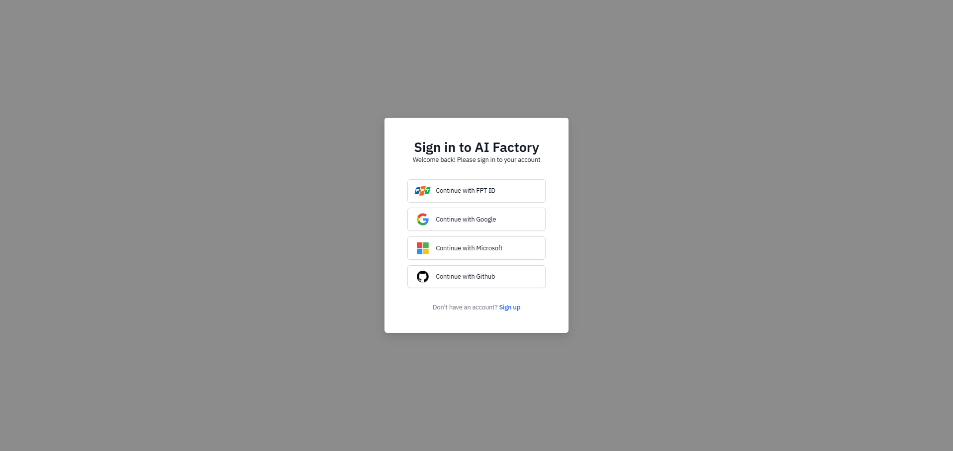 Log in dashboard