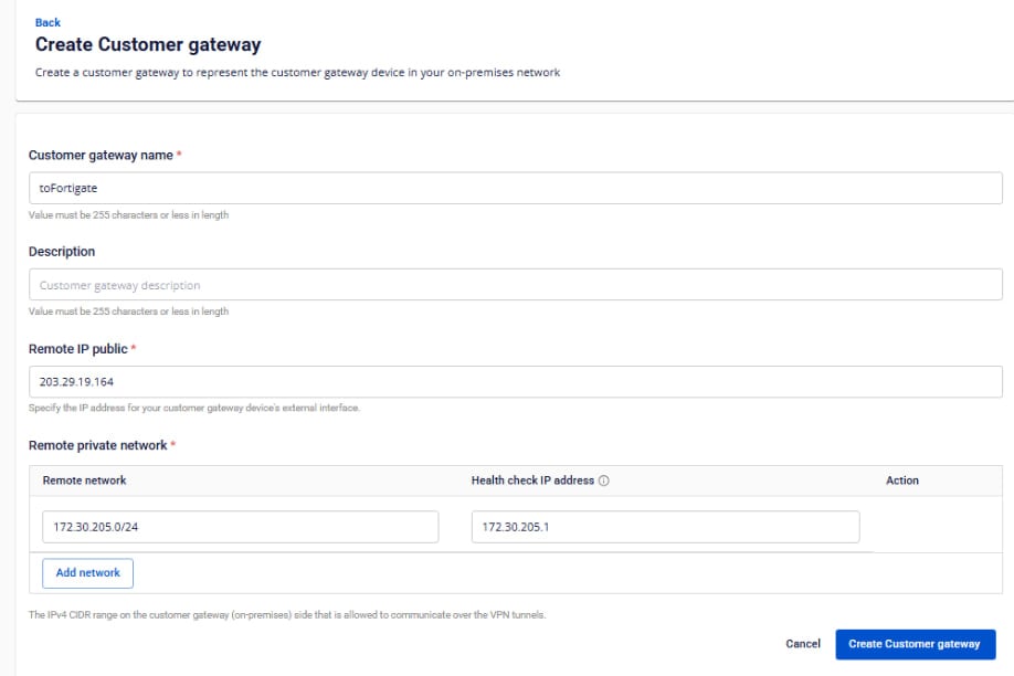 Customer Gateway