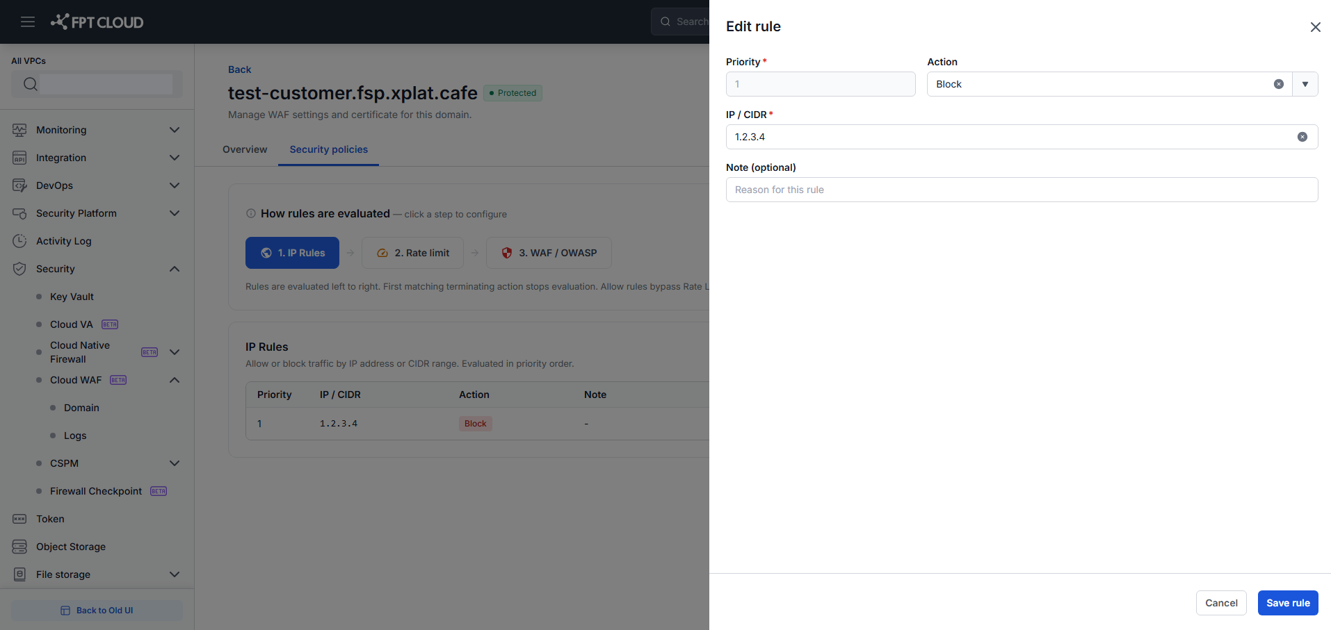 Edit IP Rule — dialog