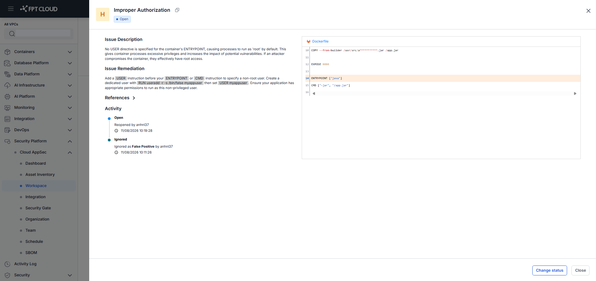 SCM — Issue details (Code Analysis)