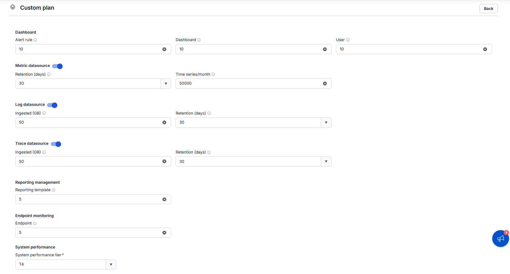 Adjusting quotas in the upgrade flow with the tier floor