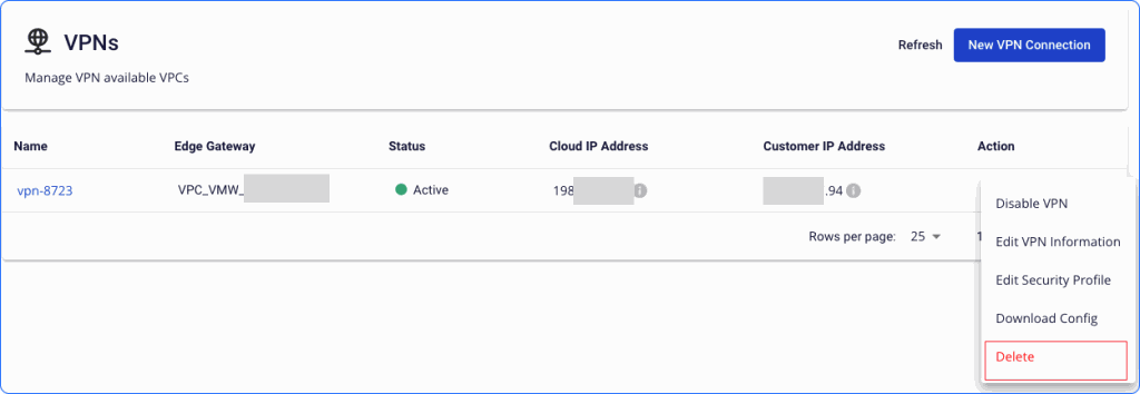 VPN の削除