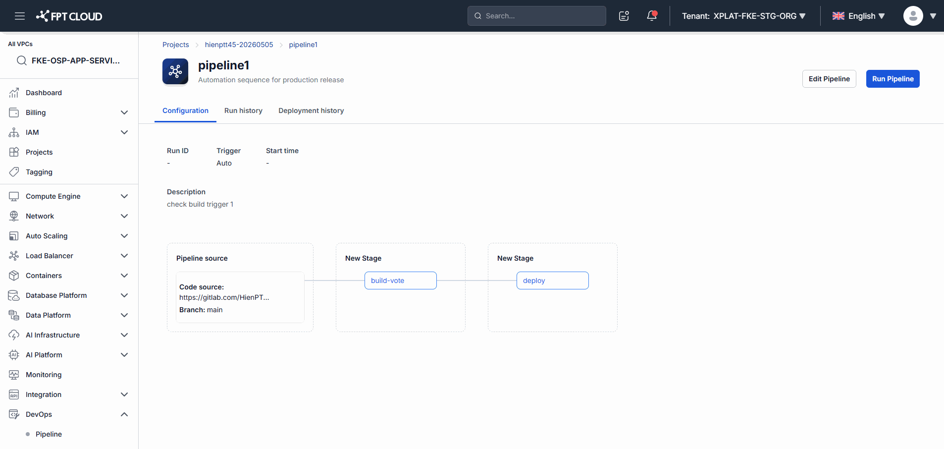 Pipeline created and complete