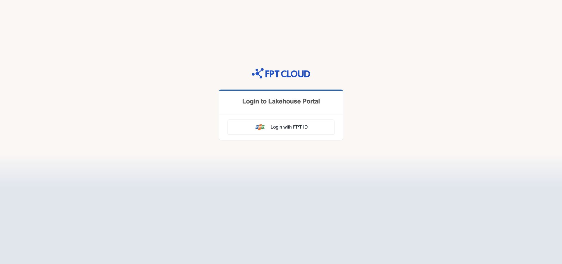 Login ボタンがある Lakehouse Portal のサインイン画面