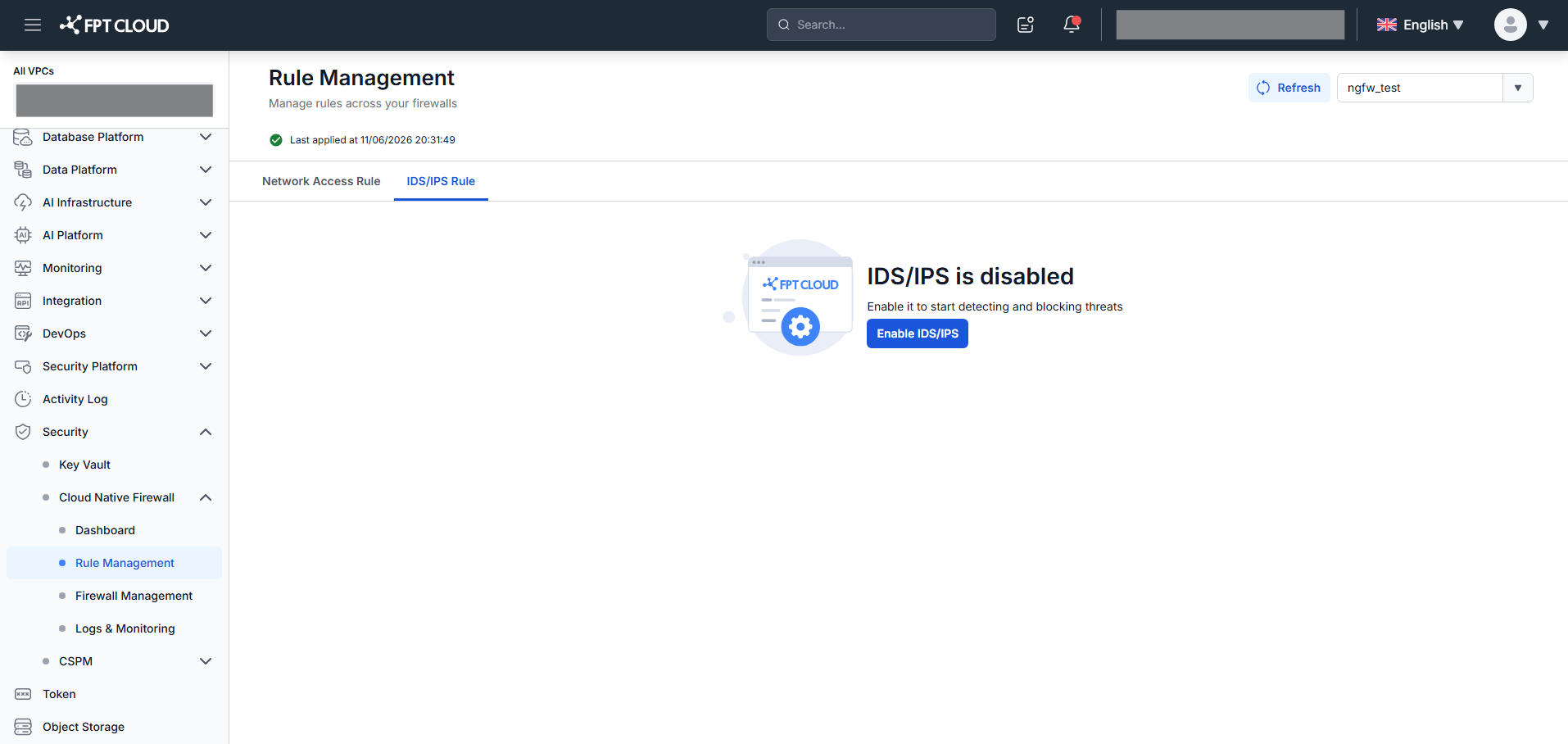 IDS/IPS disabled state