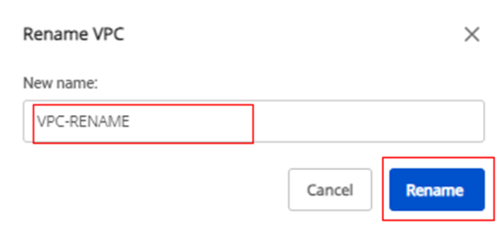 Rename VPCダイアログ