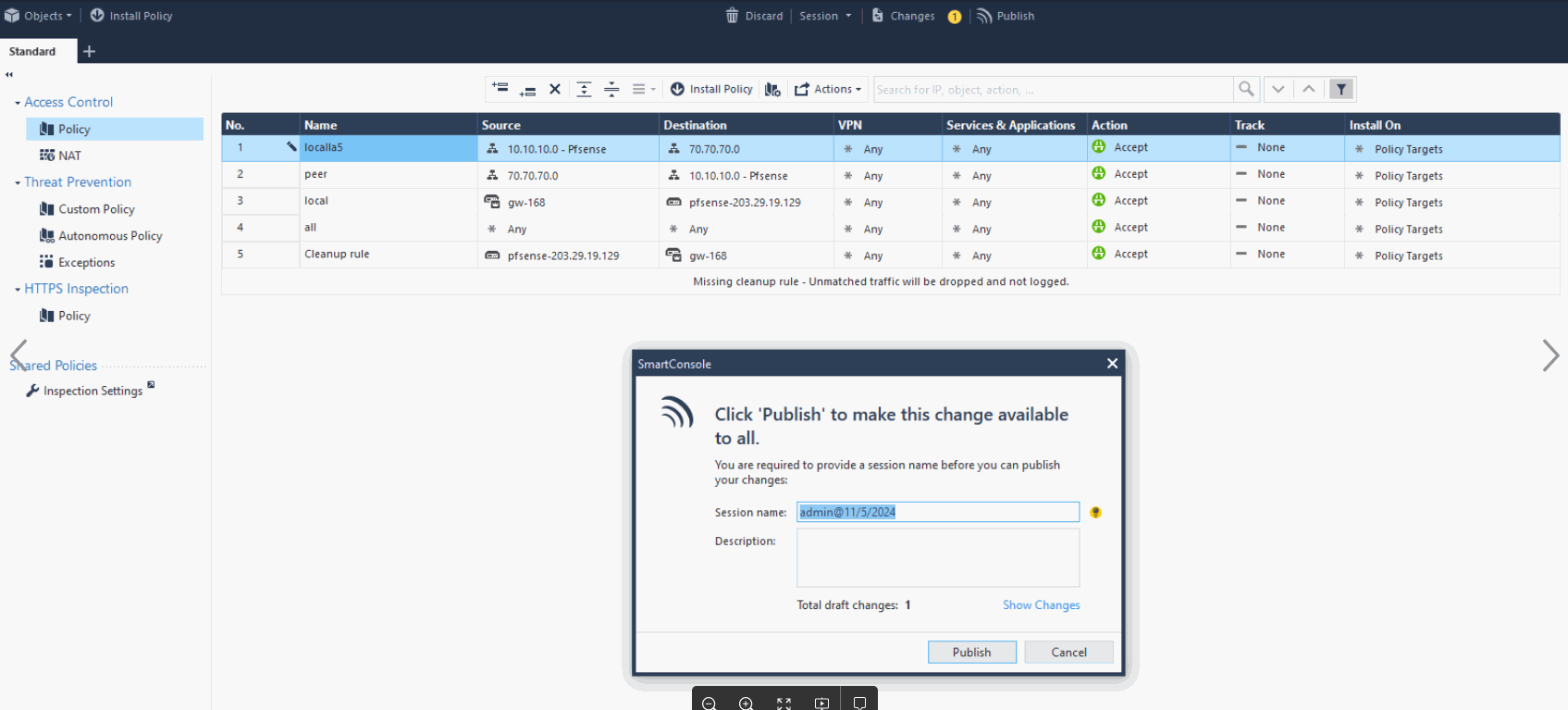 VPN Community の Publish
