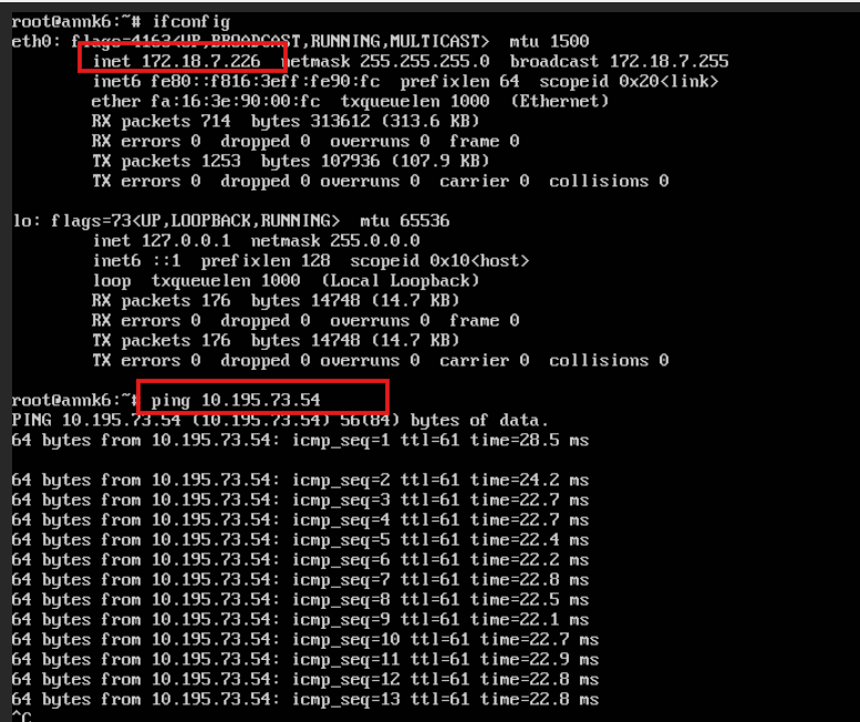 OPS から VMware への ping