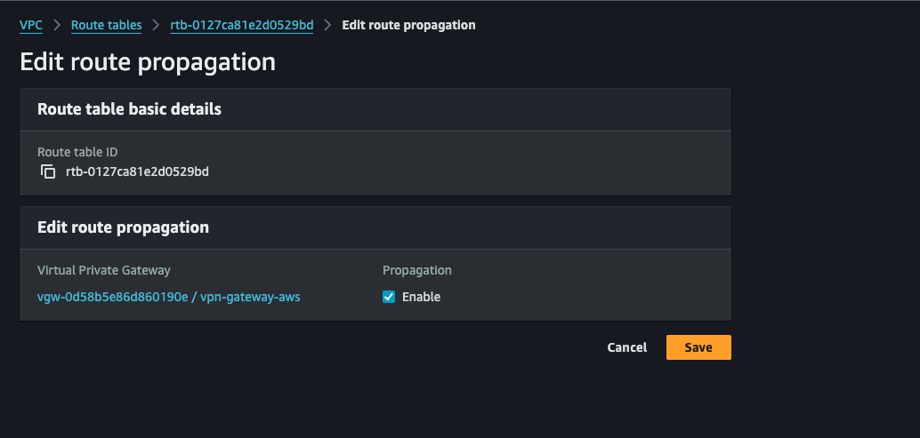 route propagation の結果