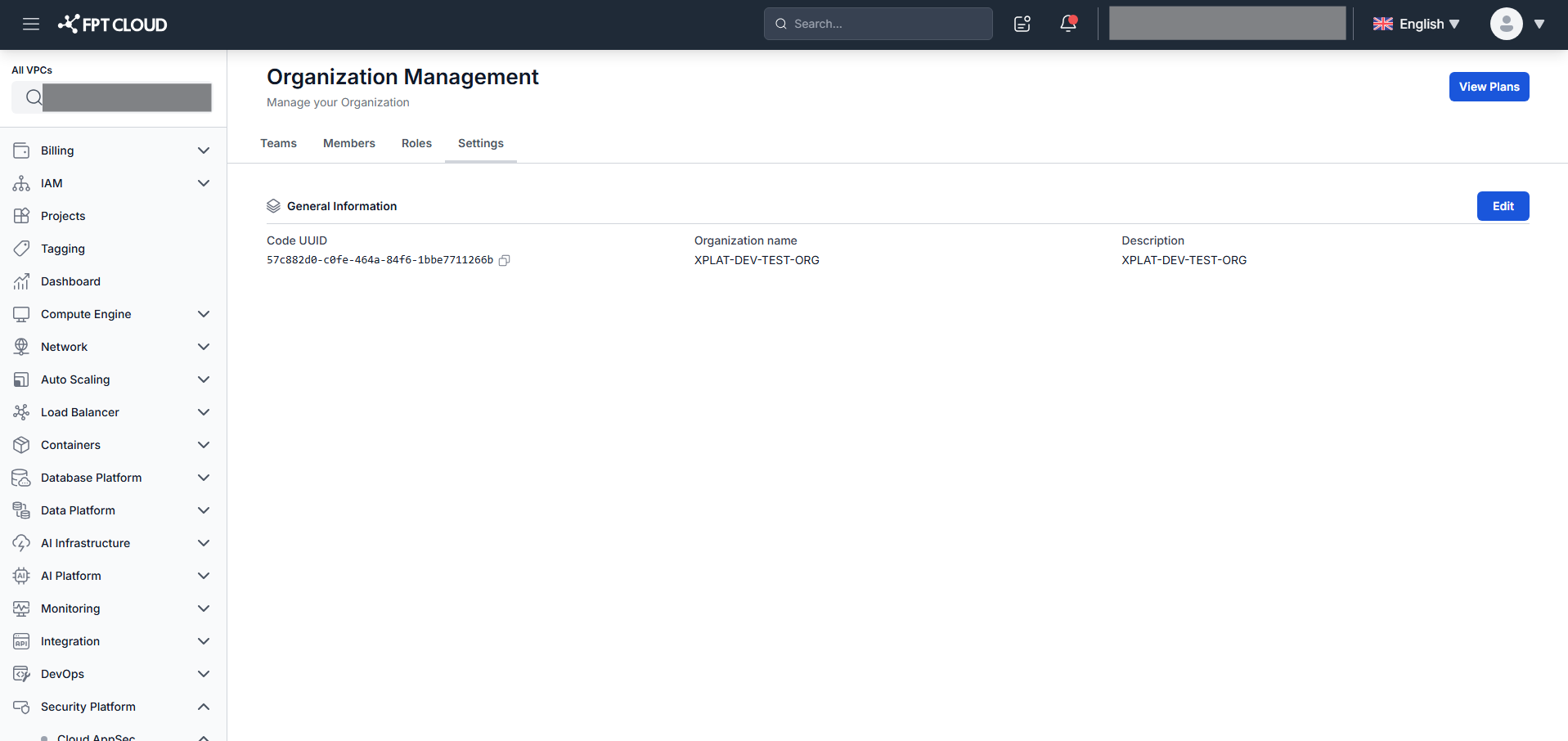 Organization Settings