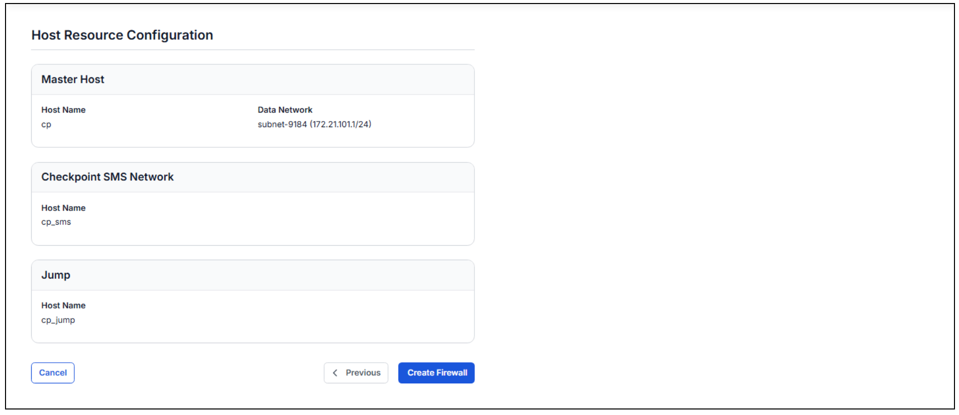 Review summary for a firewall without HA