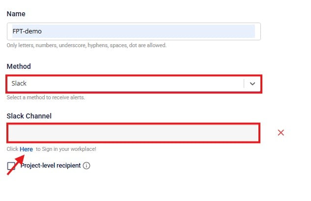 Slack の recipient
