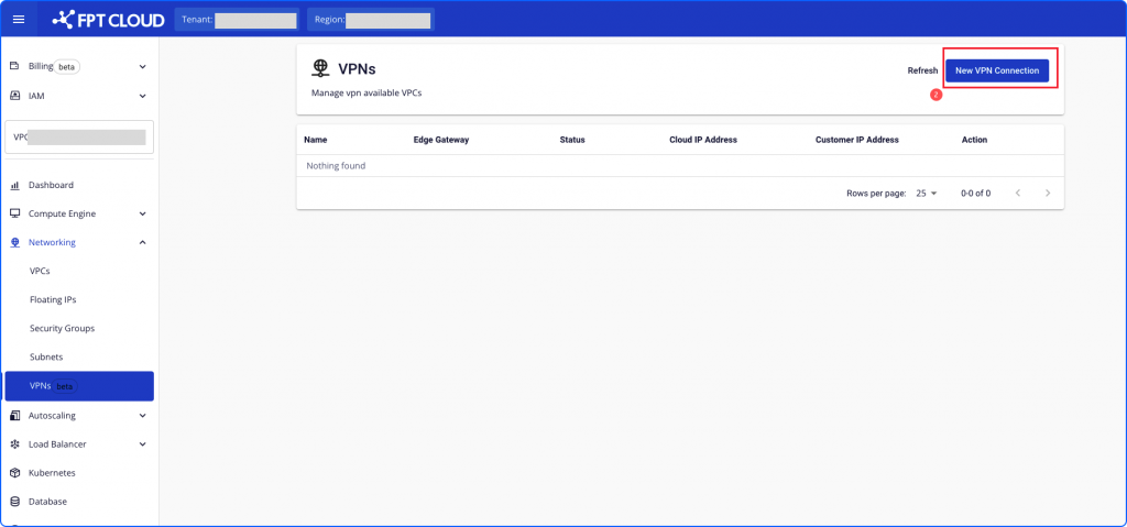 Nút Create VPN