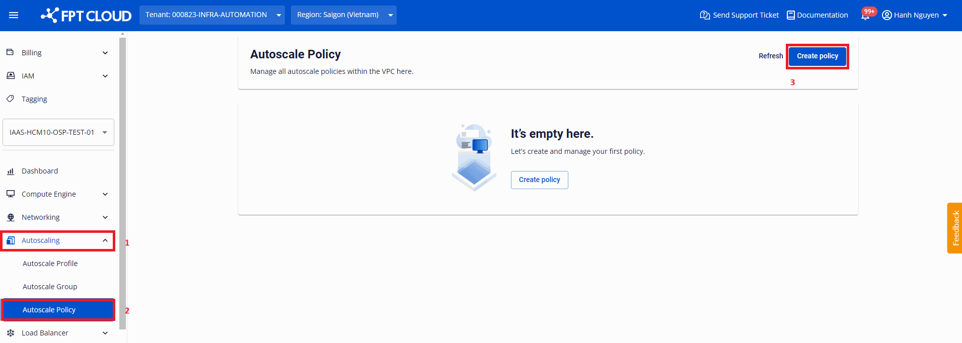 Nút Create policy